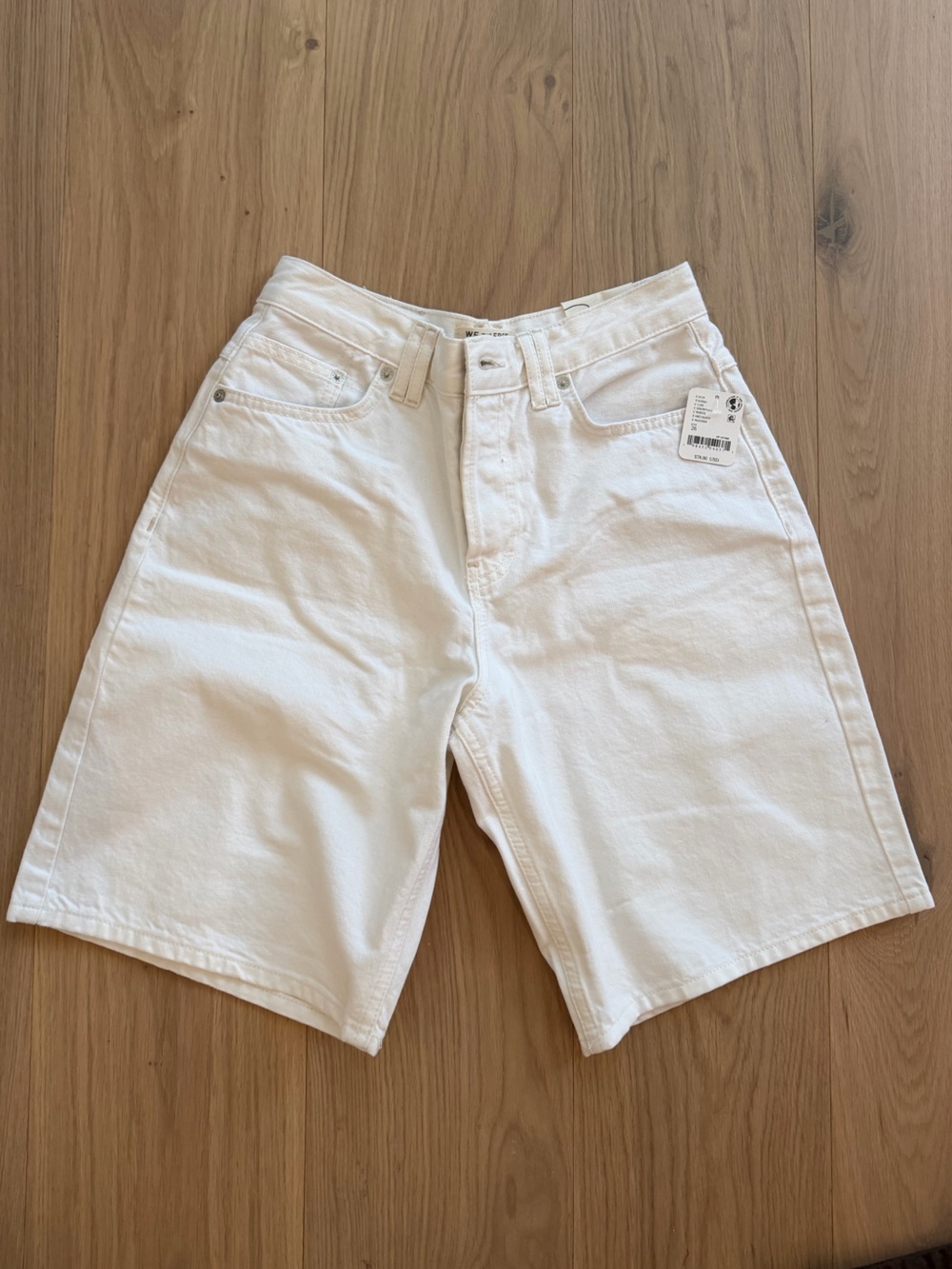 free people White Denim Bermuda Shorts